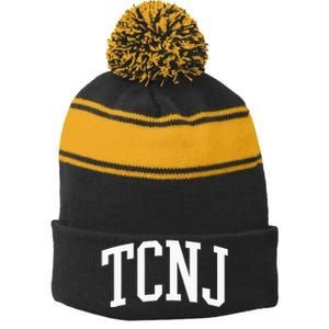 TCNJ Athletic Arch College University @ Alumni Stripe Pom Pom Beanie