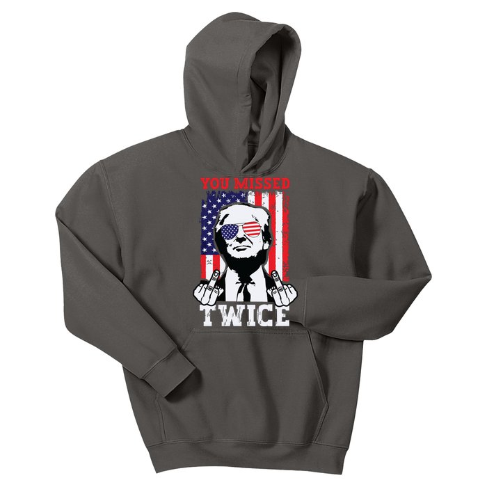 Trump Assassination Attempt Trump 2024 You Missed Twice Kids Hoodie