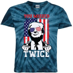 Trump Assassination Attempt Trump 2024 You Missed Twice Kids Tie-Dye T-Shirt