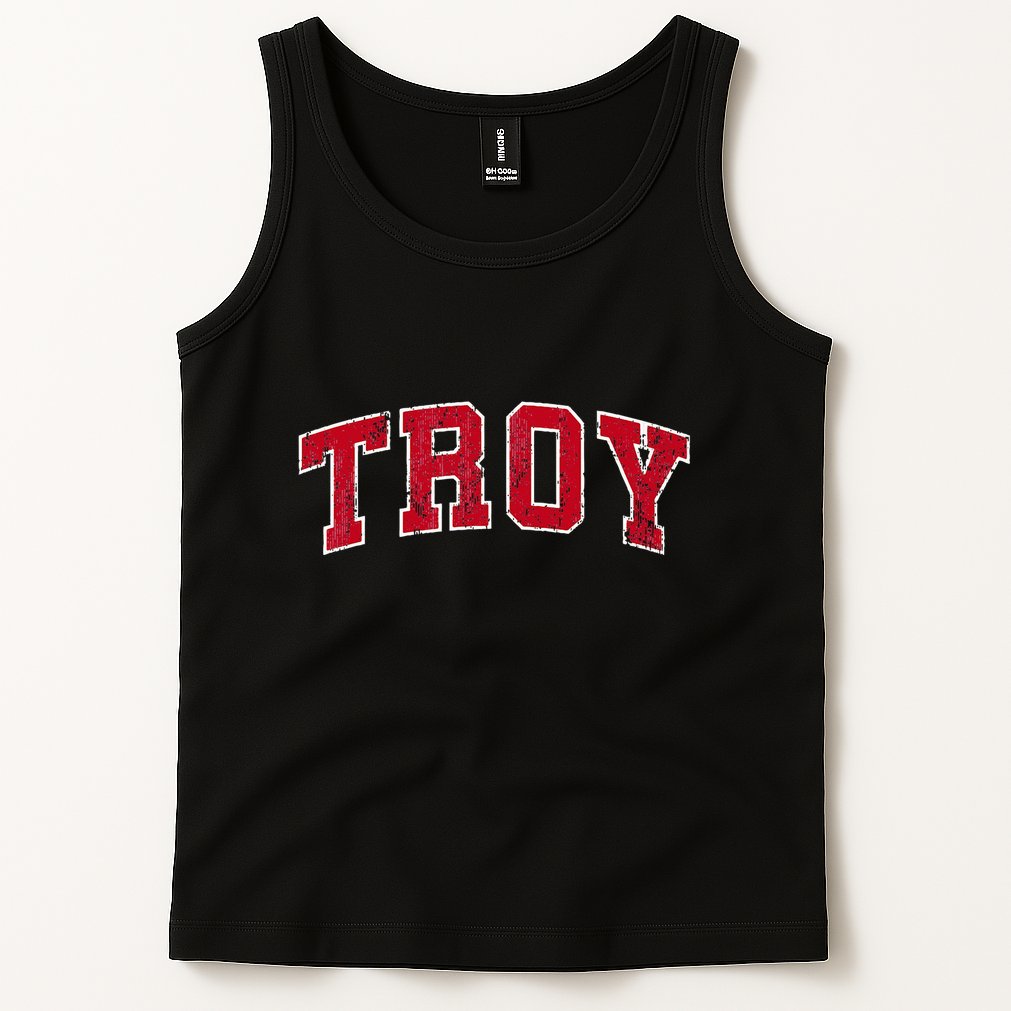 Troy Alabama Al Vintage Sports Design Red Design Tank Top