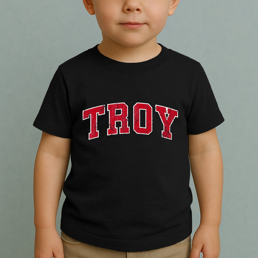 Troy Alabama Al Vintage Sports Design Red Design Toddler T-Shirt