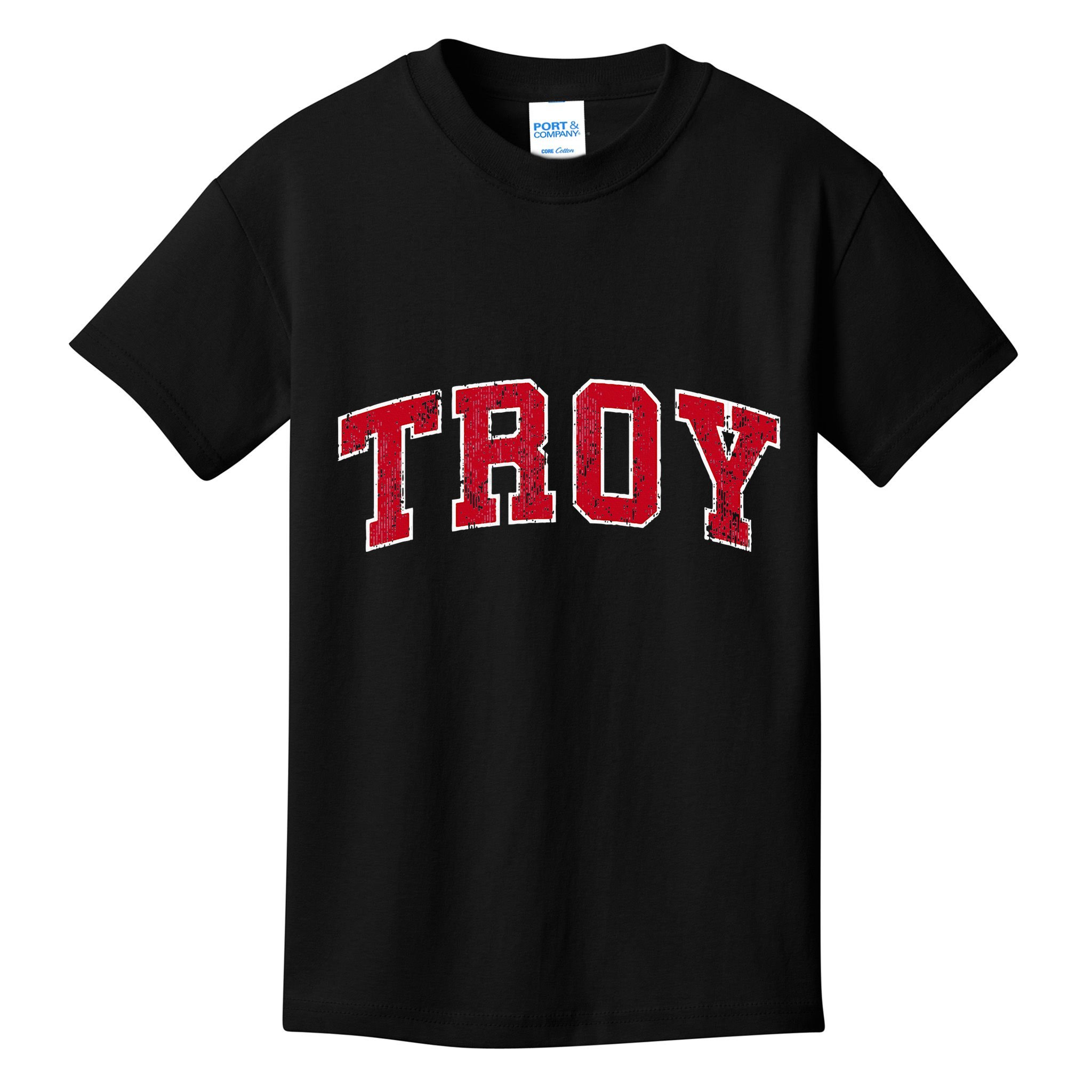 Troy Alabama Al Vintage Sports Design Red Design Kids T-Shirt