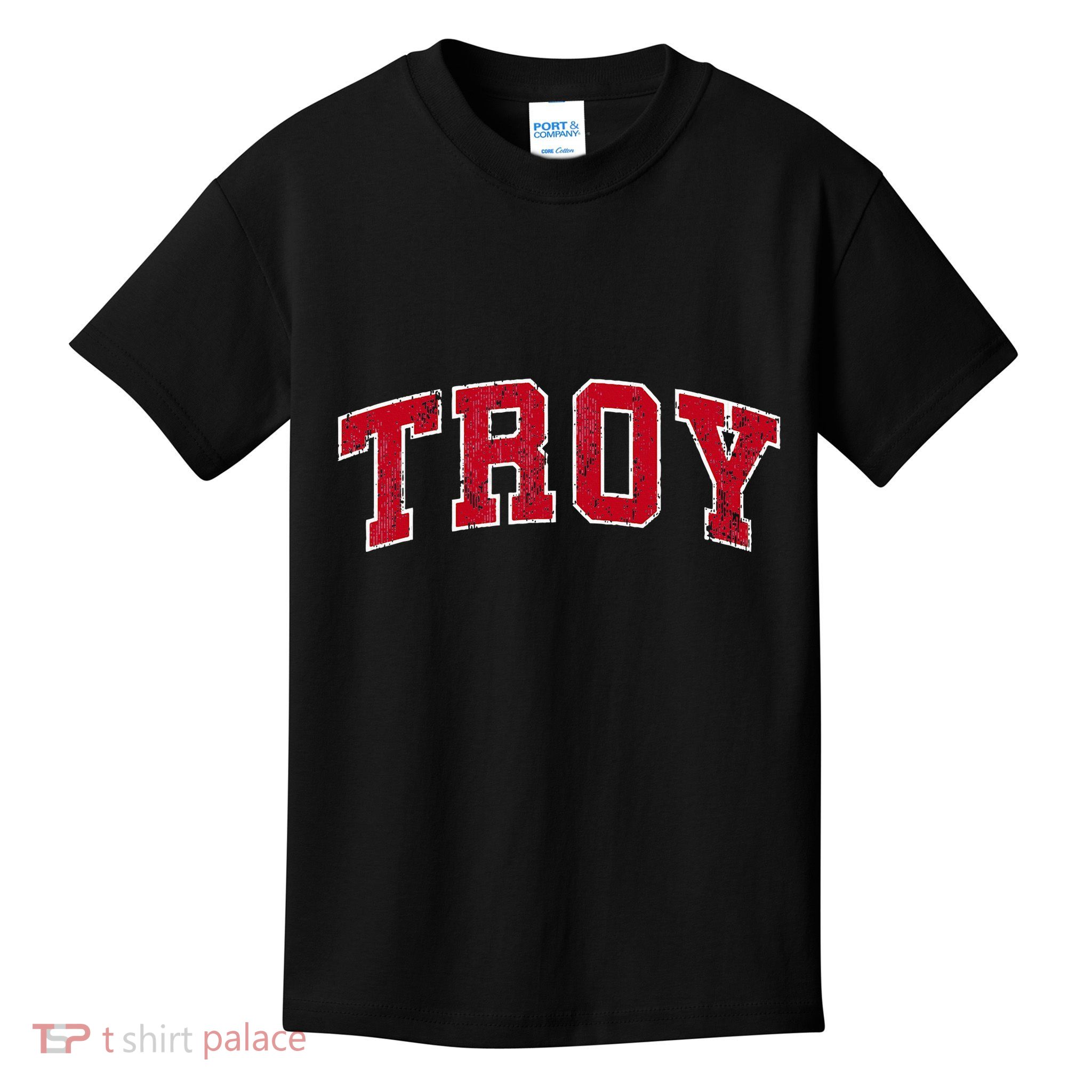 Troy Alabama Al Vintage Sports Design Red Design Kids T-Shirt