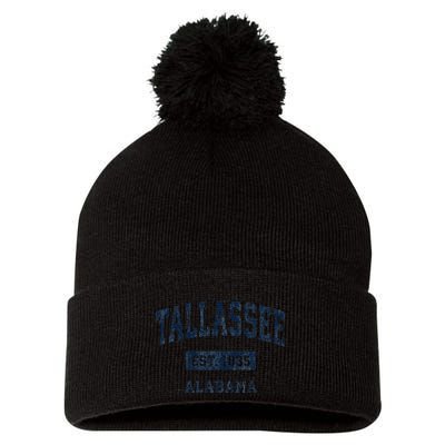 Tallassee Alabama Al Vintage Established Pom Pom 12in Knit Beanie