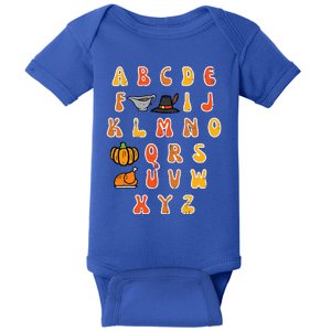 Thanksgiving ABC Alphabet Turkey Day Fall Teacher Baby Bodysuit