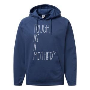 Tough As A Mother Funny Momma Loves Her Dos Strong Mom Gift Performance Fleece Hoodie