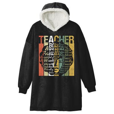 Teacher Africa Afro Women Black History Month Teachers Gift Hooded Wearable Blanket