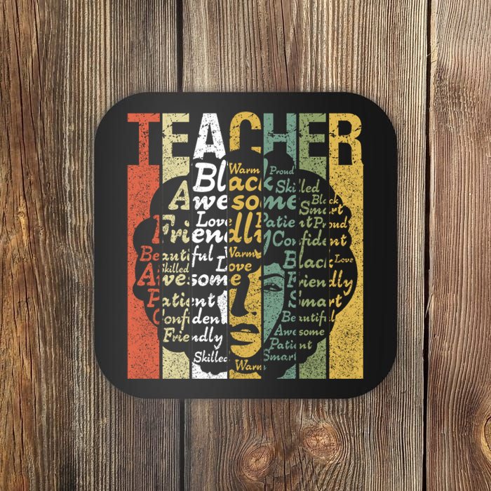 Teacher Africa Afro Women Black History Month Teachers Gift Coaster