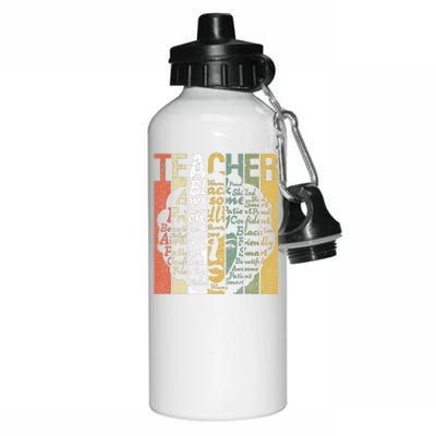 Teacher Africa Afro Women Black History Month Teachers Gift Aluminum Water Bottle