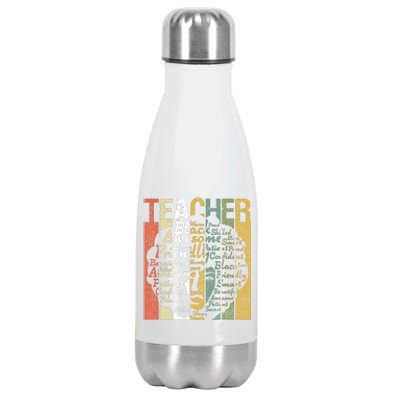 Teacher Africa Afro Women Black History Month Teachers Gift Stainless Steel Insulated Water Bottle