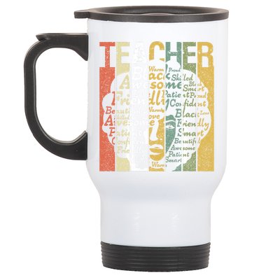 Teacher Africa Afro Women Black History Month Teachers Gift Stainless Steel Travel Mug