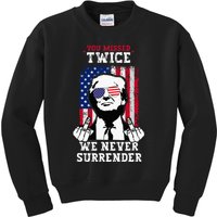 Trump Assassination Attempt You Missed Twice Never Surrender Kids Sweatshirt