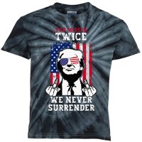 Trump Assassination Attempt You Missed Twice Never Surrender Kids Tie-Dye T-Shirt