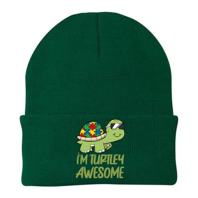 Turtle Awesome Autism Awareness Puzzle Piece Knit Cap Winter Beanie