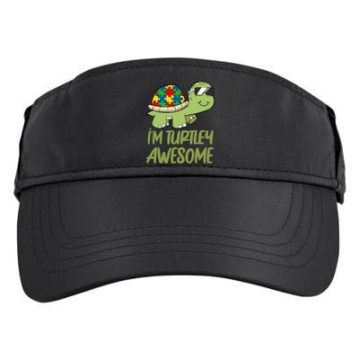 Turtle Awesome Autism Awareness Puzzle Piece Adult Drive Performance Visor