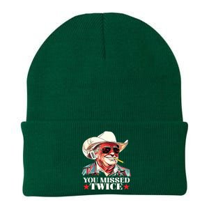 Trump Assassination Attempt Trump 2024 You Missed Twice Knit Cap Winter Beanie