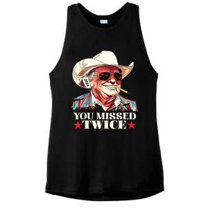 Trump Assassination Attempt Trump 2024 You Missed Twice Ladies PosiCharge Tri-Blend Wicking Tank