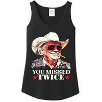 Trump Assassination Attempt Trump 2024 You Missed Twice Ladies Essential Tank