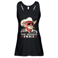 Trump Assassination Attempt Trump 2024 You Missed Twice Ladies Essential Flowy Tank