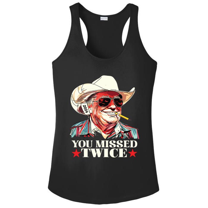 Trump Assassination Attempt Trump 2024 You Missed Twice Ladies PosiCharge Competitor Racerback Tank