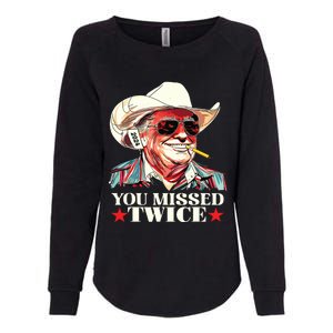 Trump Assassination Attempt Trump 2024 You Missed Twice Womens California Wash Sweatshirt