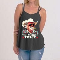 Trump Assassination Attempt Trump 2024 You Missed Twice Women's Strappy Tank