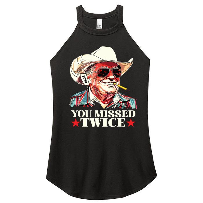 Trump Assassination Attempt Trump 2024 You Missed Twice Women's Perfect Tri Rocker Tank