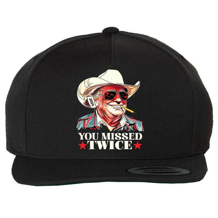 Trump Assassination Attempt Trump 2024 You Missed Twice Wool Snapback Cap