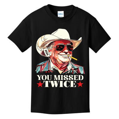 Trump Assassination Attempt Trump 2024 You Missed Twice Kids T-Shirt