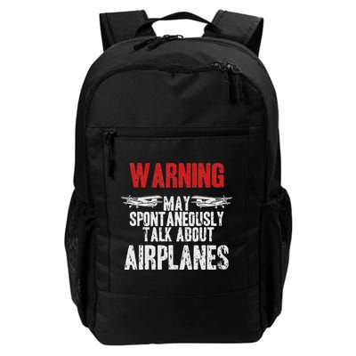 Talk About Airplanes Funny Pilot And Aviation Daily Commute Backpack