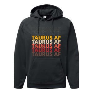 Taurus AF Apparel For Men And Women Funny Zodiac Sign Gift Performance Fleece Hoodie