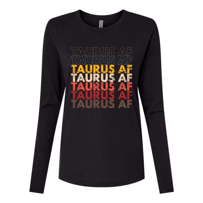 Taurus AF Apparel For Men And Women Funny Zodiac Sign Gift Womens Cotton Relaxed Long Sleeve T-Shirt