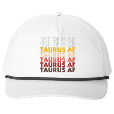 Taurus AF Apparel For Men And Women Funny Zodiac Sign Gift Snapback Five-Panel Rope Hat