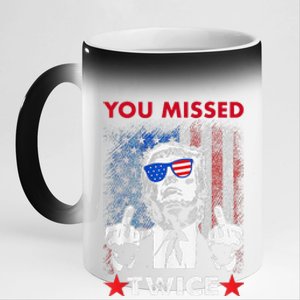 Trump Assassination Attempt Trump 2024 You Missed Twice 11oz Black Color Changing Mug