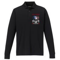 Trump Assassination Attempt Trump 2024 You Missed Twice Performance Long Sleeve Polo