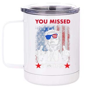 Trump Assassination Attempt Trump 2024 You Missed Twice 12 oz Stainless Steel Tumbler Cup