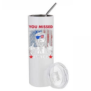 Trump Assassination Attempt Trump 2024 You Missed Twice Stainless Steel Tumbler