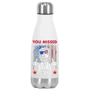 Trump Assassination Attempt Trump 2024 You Missed Twice Stainless Steel Insulated Water Bottle