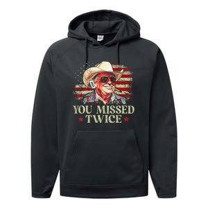 Trump Assassination Attempt You Missed Twice Performance Fleece Hoodie