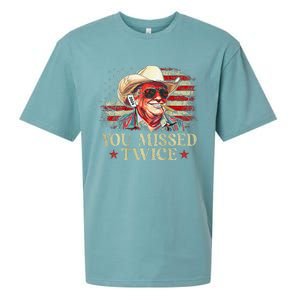 Trump Assassination Attempt You Missed Twice Sueded Cloud Jersey T-Shirt