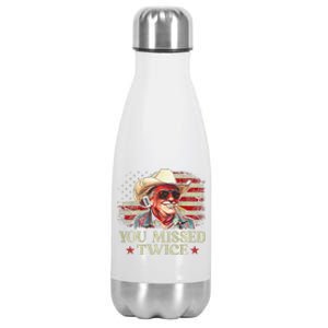 Trump Assassination Attempt You Missed Twice Stainless Steel Insulated Water Bottle