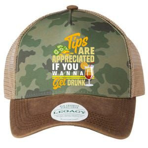 Tips Are Appreciated If You Wanna Get Drunk Barkeeper Funny Gift Legacy Tie Dye Trucker Hat