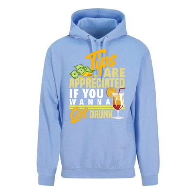 Tips Are Appreciated If You Wanna Get Drunk Barkeeper Funny Gift Unisex Surf Hoodie