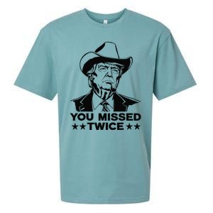 Trump Assassination Attempt Trump 2024 You Missed Twice Sueded Cloud Jersey T-Shirt