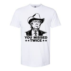 Trump Assassination Attempt Trump 2024 You Missed Twice Softstyle CVC T-Shirt