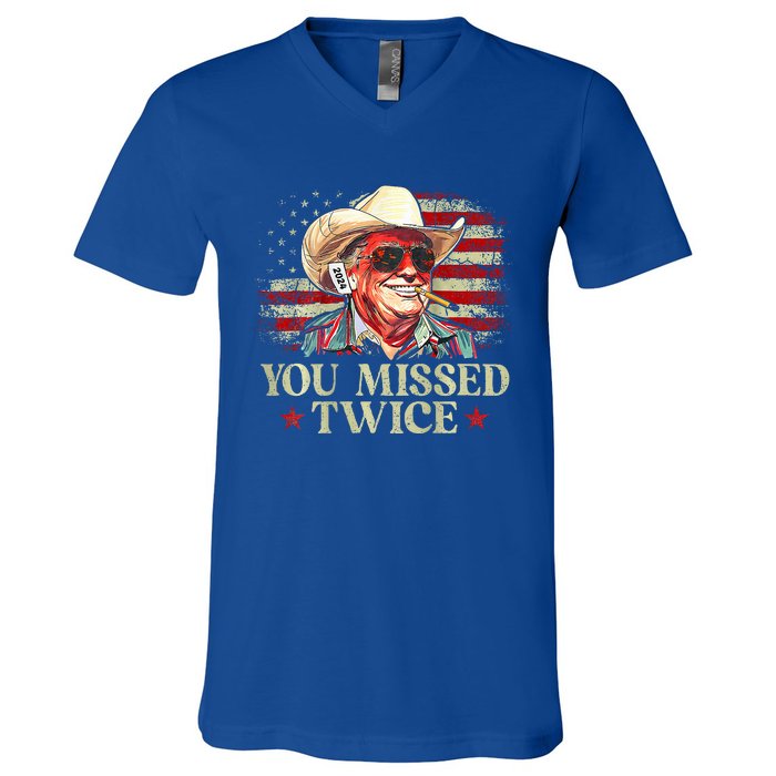 Trump Assassination Attempt You Missed Twice V-Neck T-Shirt