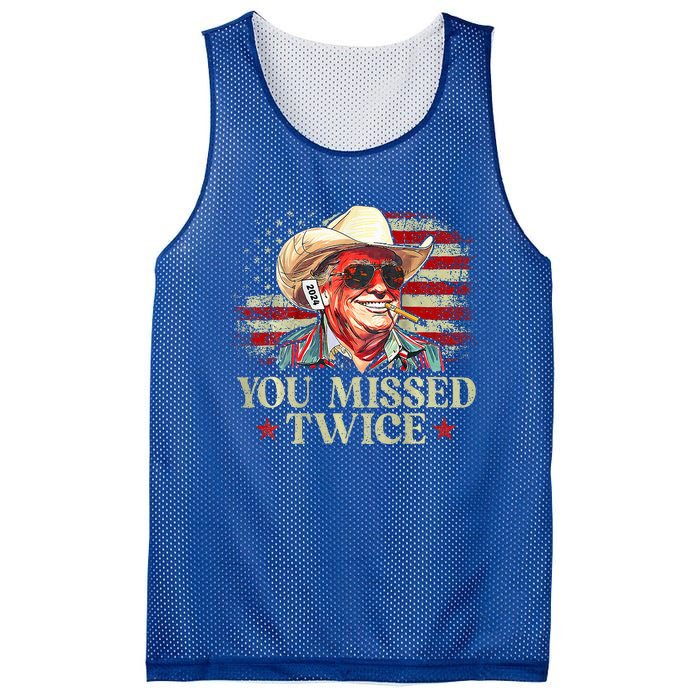 Trump Assassination Attempt You Missed Twice Mesh Reversible Basketball Jersey Tank