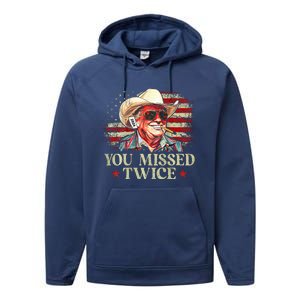 Trump Assassination Attempt You Missed Twice Performance Fleece Hoodie