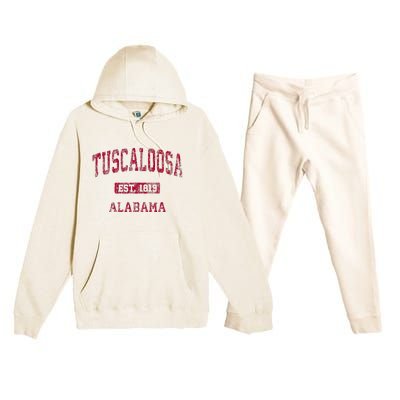 Tuscaloosa Alabama Al Vintage Athletic Sports Design Premium Hooded Sweatsuit Set