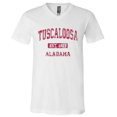 Tuscaloosa Alabama Al Vintage Athletic Sports Design V-Neck T-Shirt